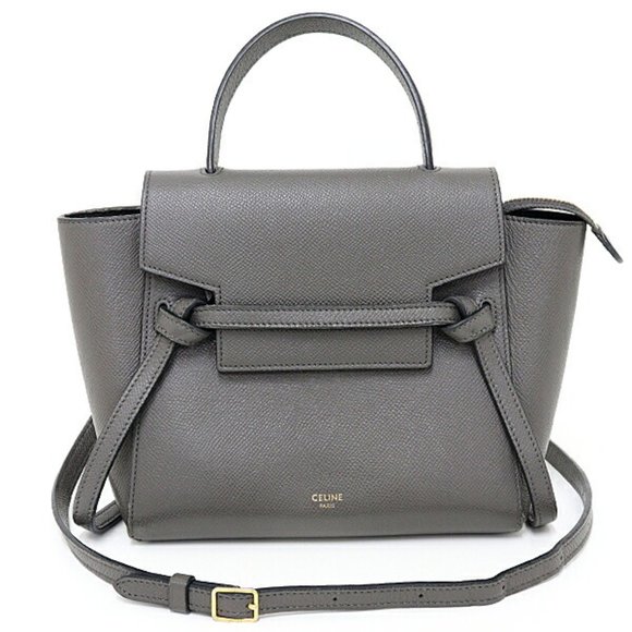 CELINE Handbags - CELINE Nano Belt Bag Shoulder Handbag Grained Calfskin 189003ZVA Grey